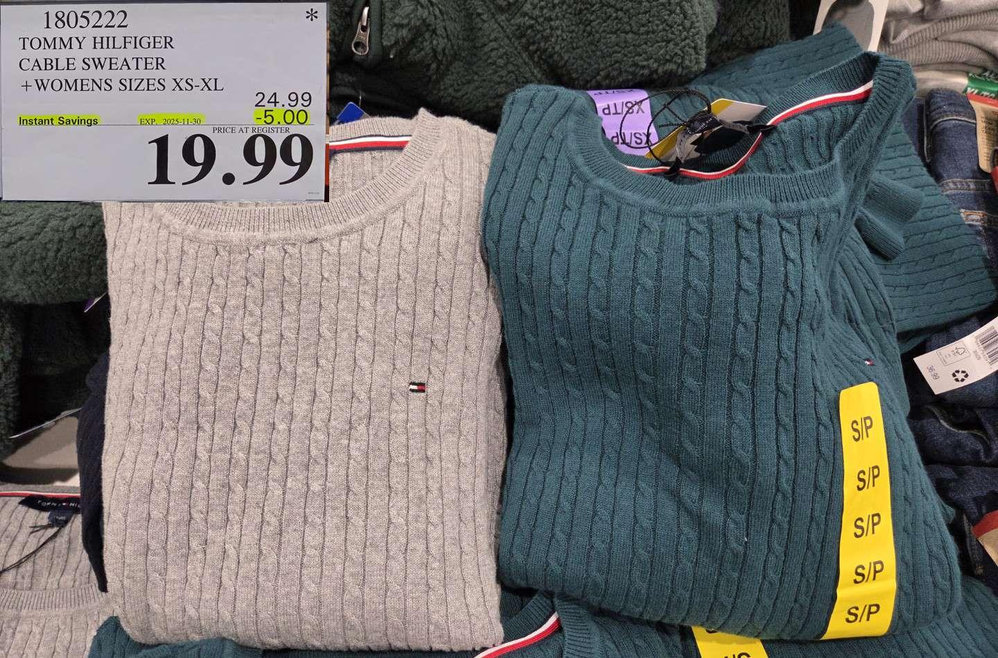 TOMMY HILFIGER CABLE SWEATER WOMENS SIZES XS-XL - Costco Canada deal - Save $5.00 - Clothing and Accessories