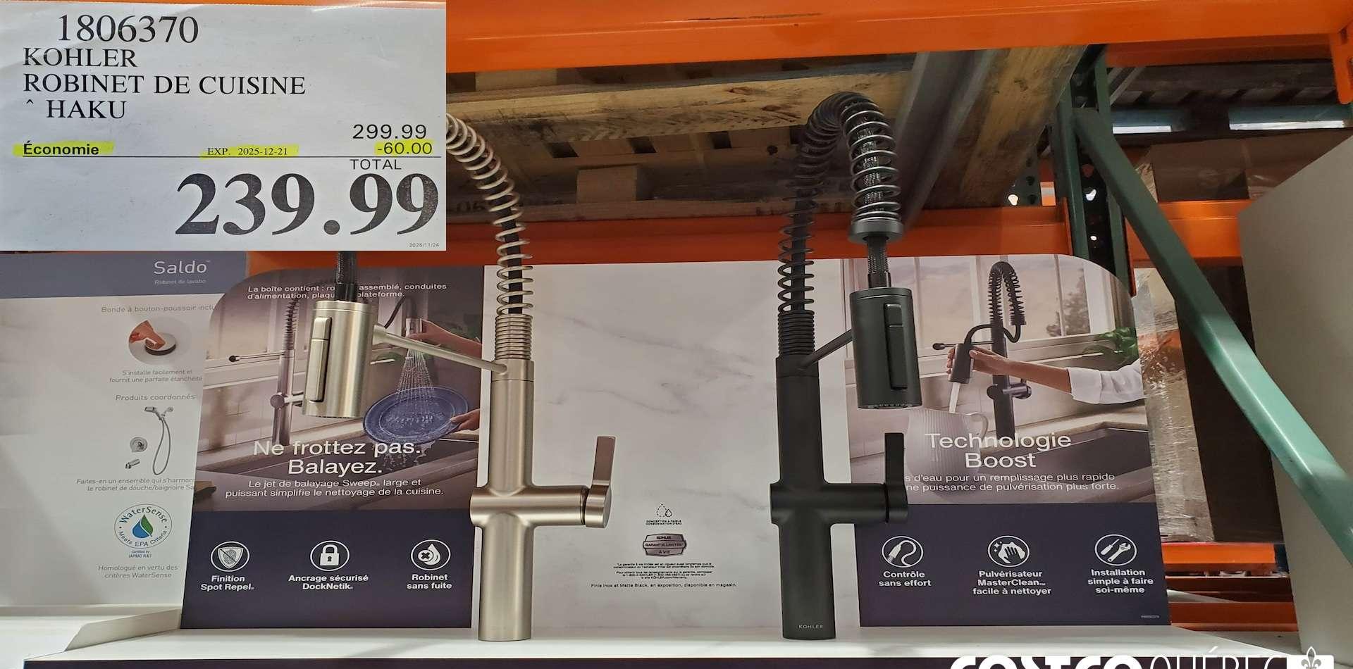 KOHLER ROBINET DE CUISINE at Costco