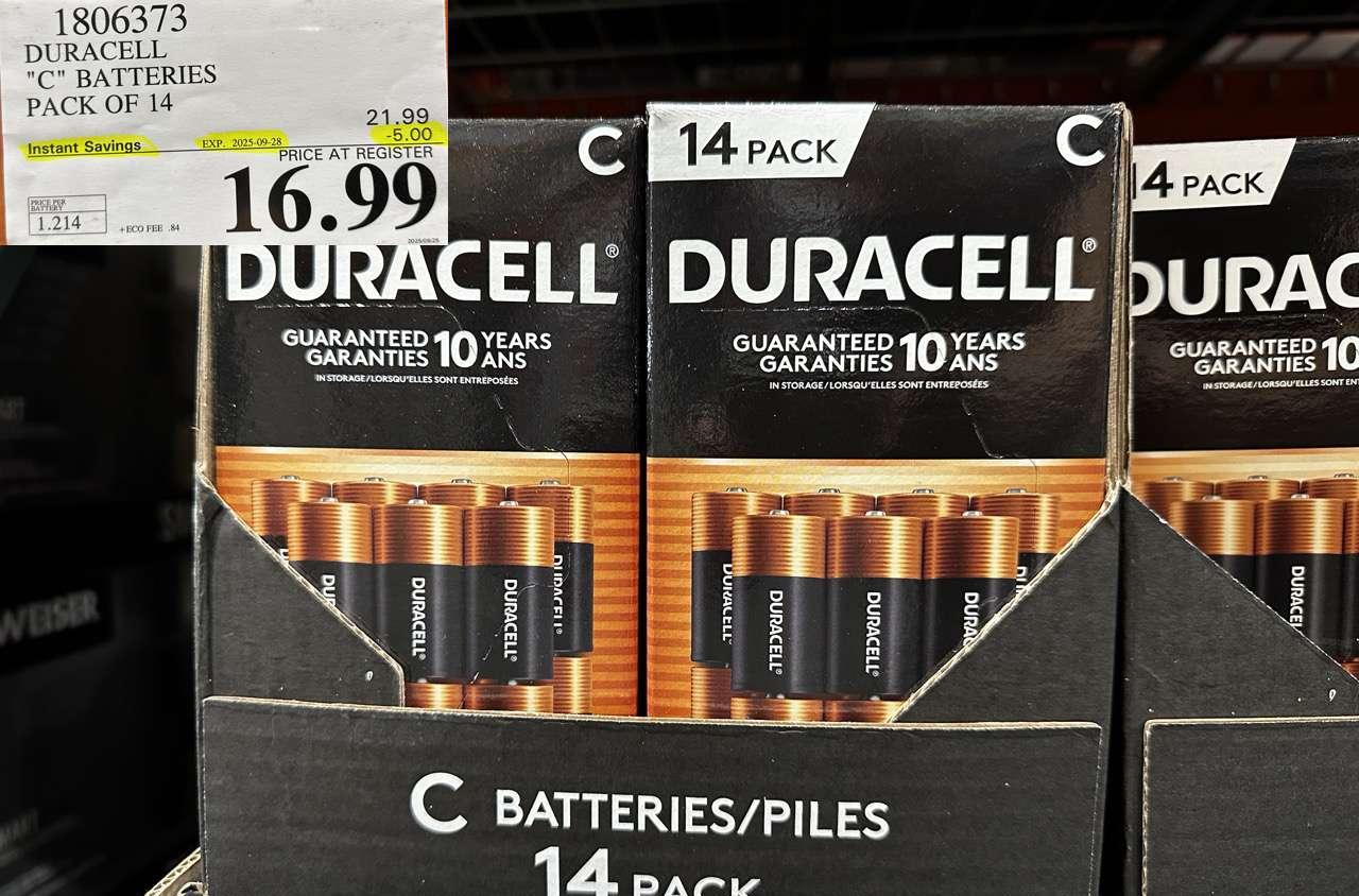 DURACELL "C" BATTERIES PACK OF 14 at Costco