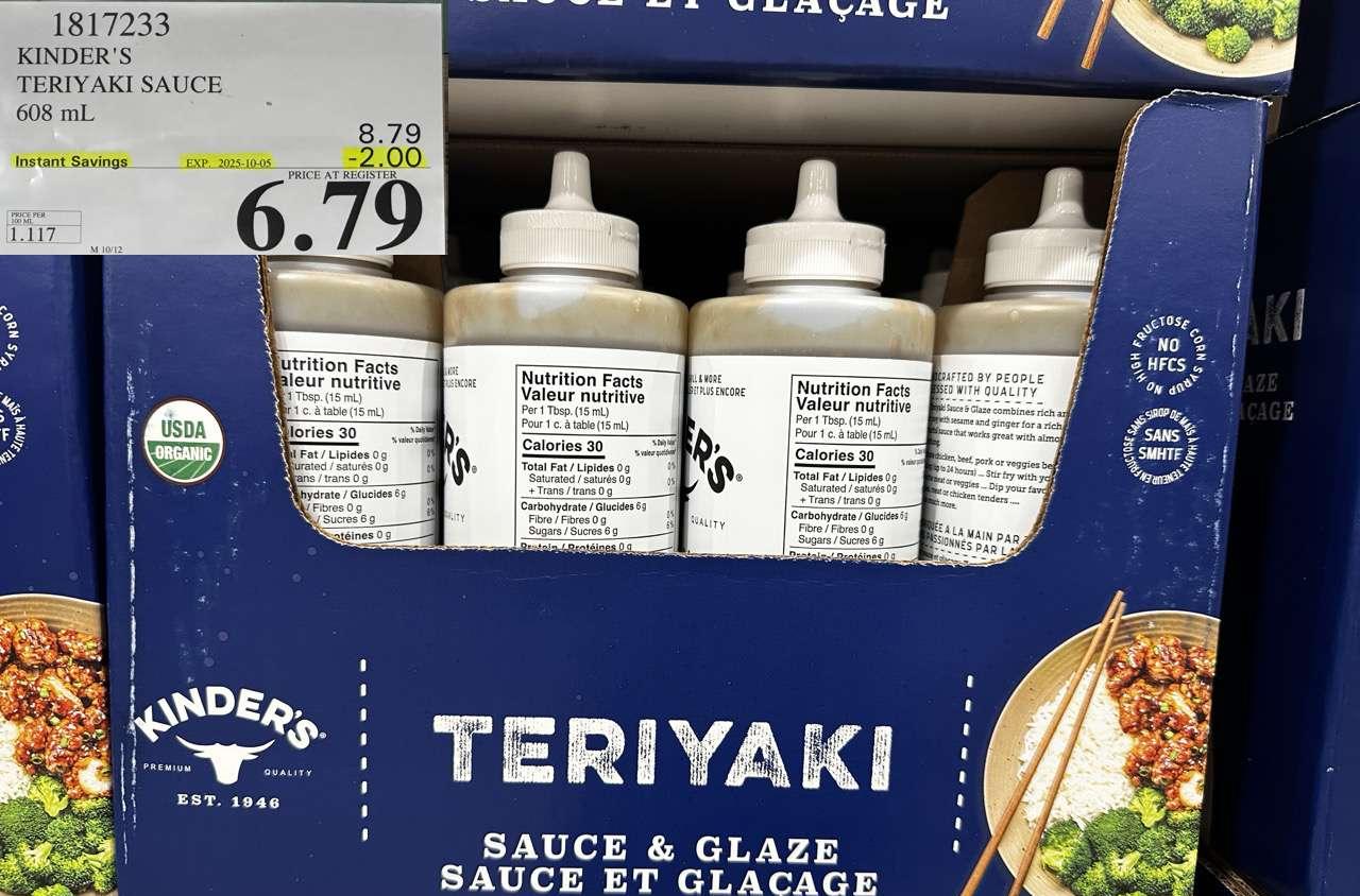 KINDER'S TERIYAKI SAUCE 608ML at Costco