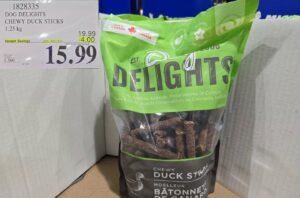 DOG DELIGHTS CHEWY DUCK STICKS 1.25 kg - Costco Canada deal - Save $4.00 - Pet