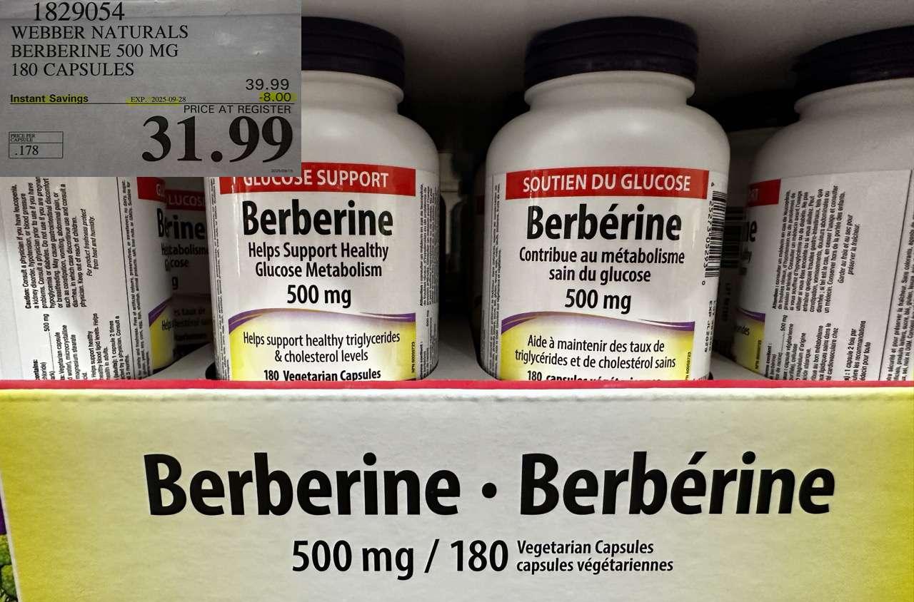 WEBBER NATURALS BERBERINE 500MG X 180 CAPSULES at Costco