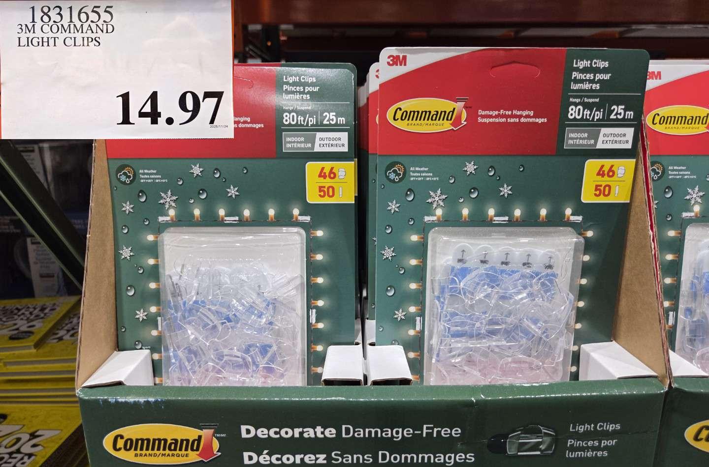 3M COMMAND LIGHT CLIPS at Costco