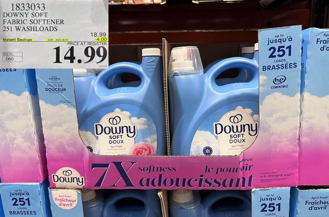 DOWNY SOFT FABRIC SOFTENER 251 WASHLOADS at Costco