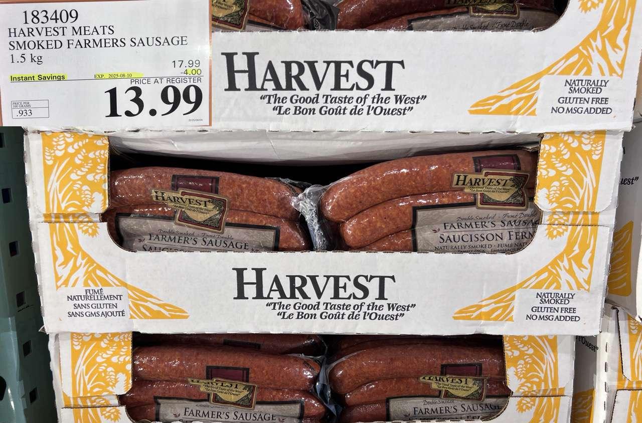 HARVEST MEATS SMOKED FARMERS SAUSAGE 1.5 kg at Costco