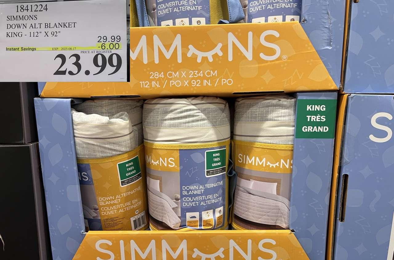 SIMMONS DOWN ALT BLANKET KING 112" X 92" at Costco