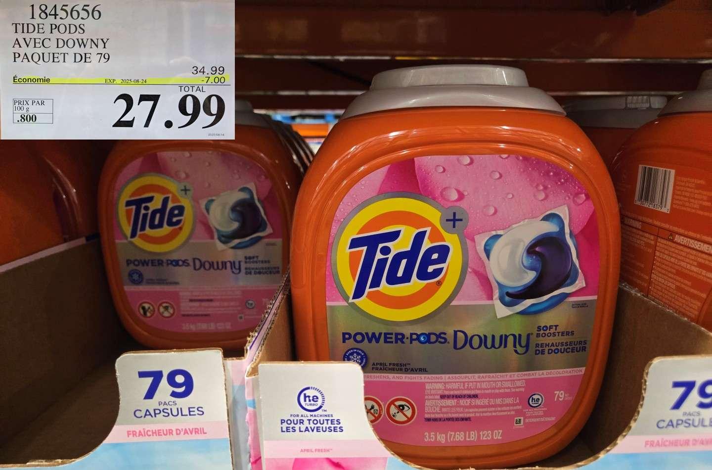 TIDE PODS AVEC DOWNY  PAQUET DE 79 at Costco