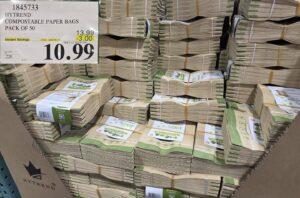 HYTREND COMPOSTABLE PAPER BAGS PACK OF 50 at Costco