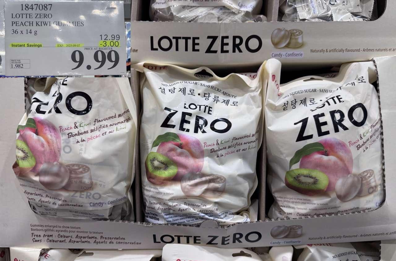 LOTTE ZERO PEACH KIWI GUMMIES 36 X 14G at Costco