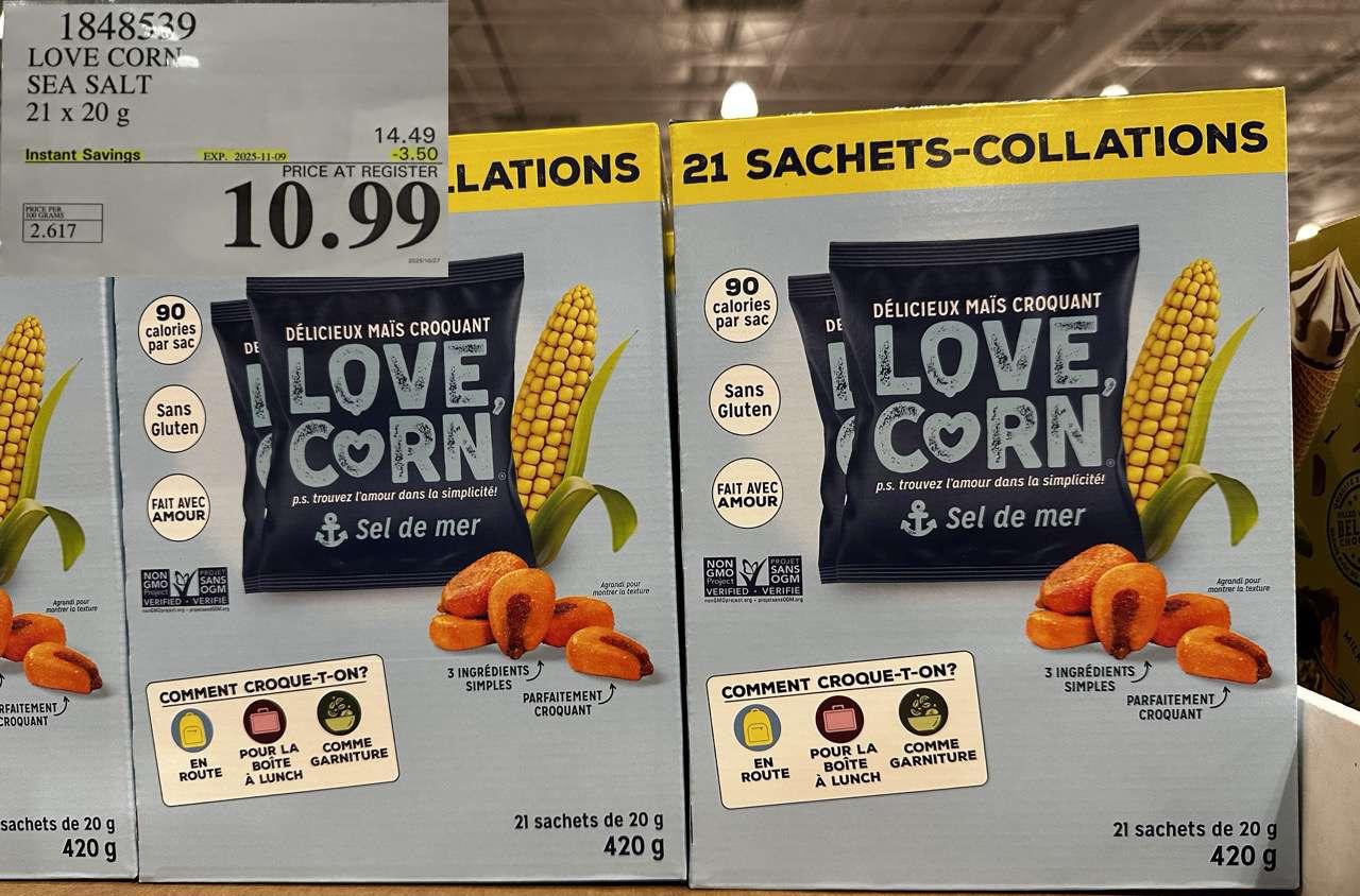LOVE CORN SEAS SALT PACK 21 X 20G at Costco