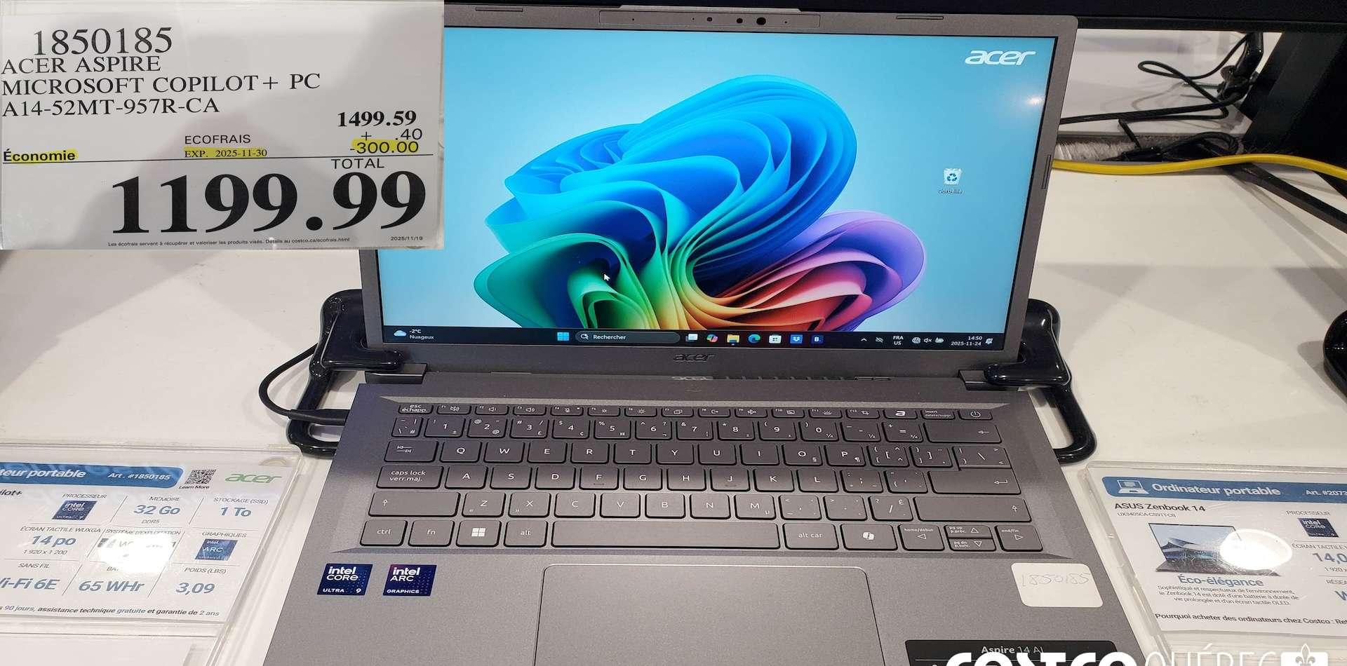 ACER ASPIRE MICROSOFT COPILOT+ PC A14-S52MT-957R-CA at Costco