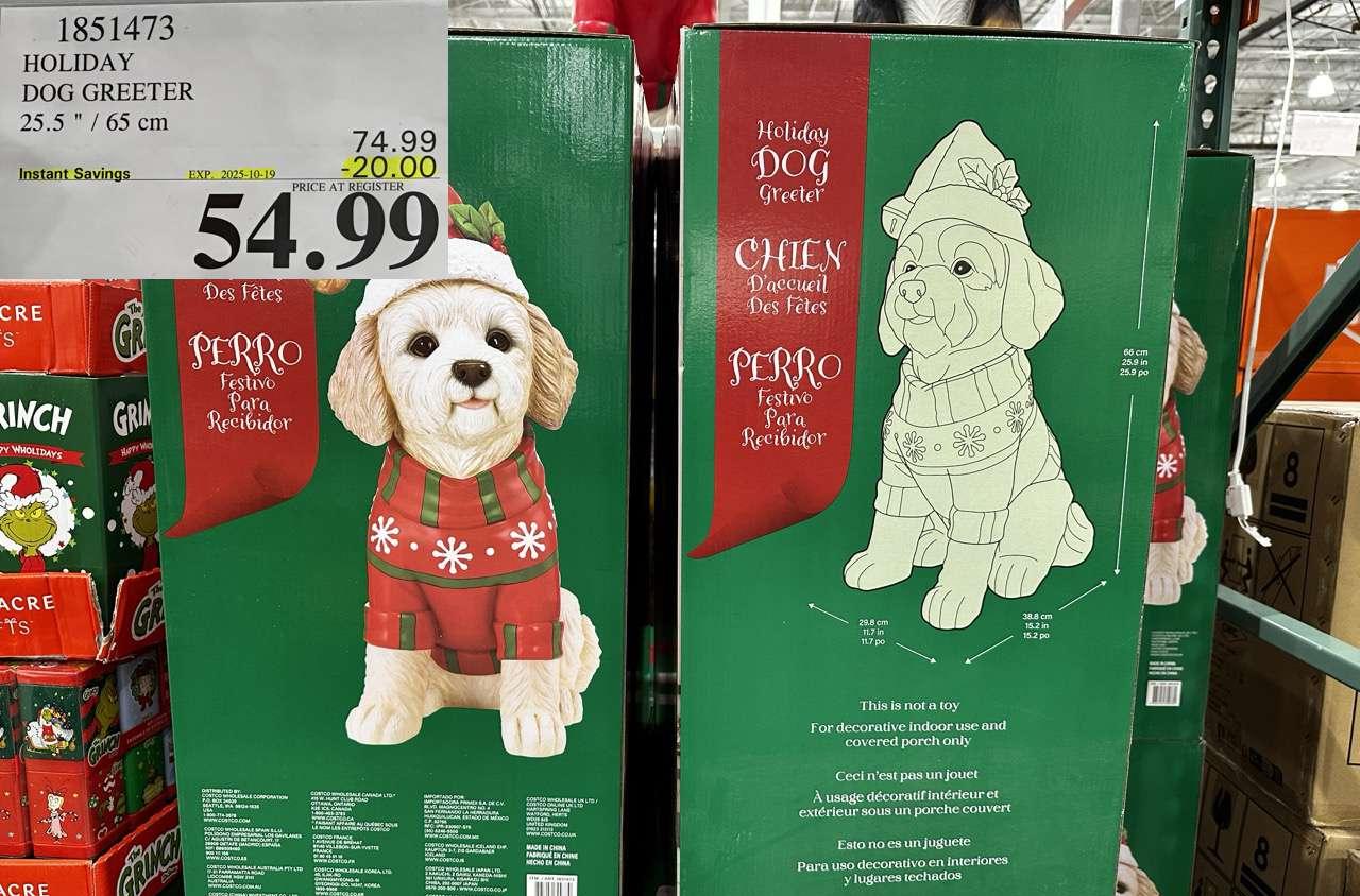 HOLIDAY DOG GREETER 25.5"/65CM - Costco Canada deal - Save $20.00 - Seasonal Items