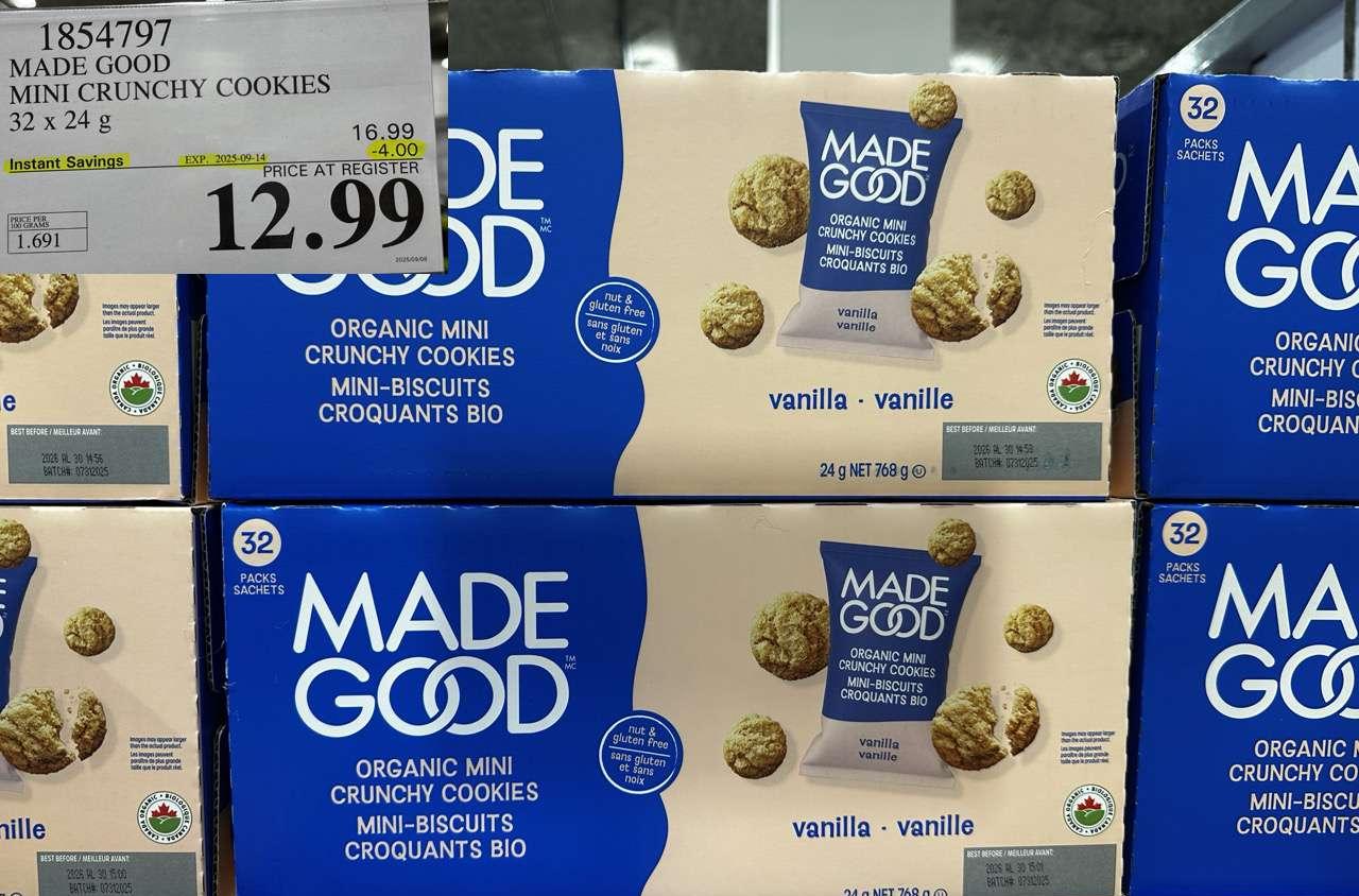 MADE GOOD MINI CRUNCHY COOKIES 32 X 24G at Costco