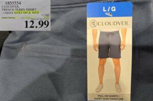 CLOUDVEIL FRENCH TERRY SHORT +MENS SIZES SM & MED at Costco