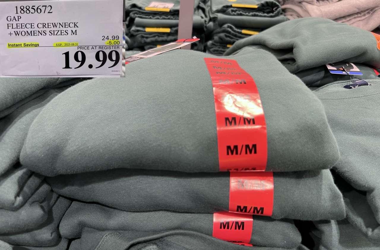 GAP FLEECE CREWNECK WOMENS SIZES M at Costco