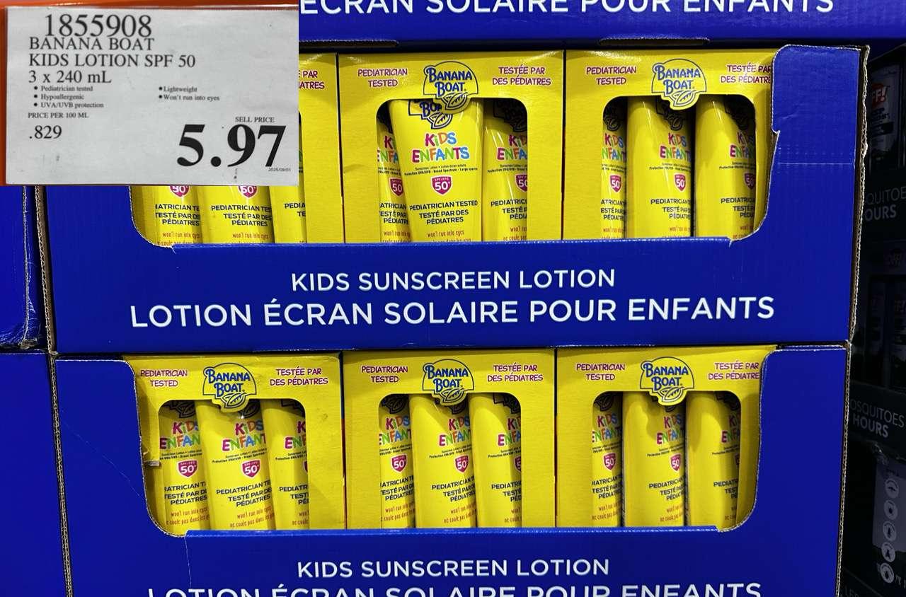 BANANA BOAT KIDS LOTION SPF 50 3 X 240ML at Costco