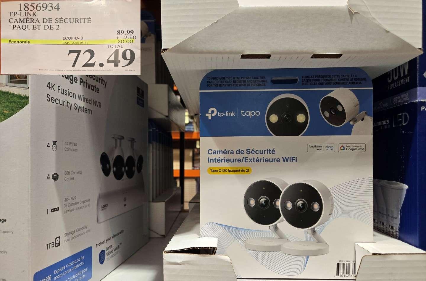 TP-LINK CAMERA DE SECURITE  PAQUET DE 2 at Costco
