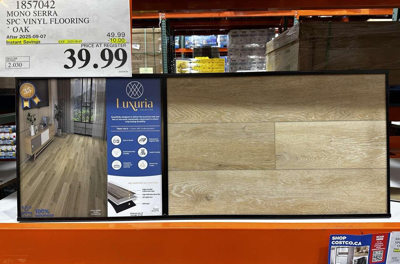 MONO SERRA SPC VINYL FLOORING OAK at Costco
