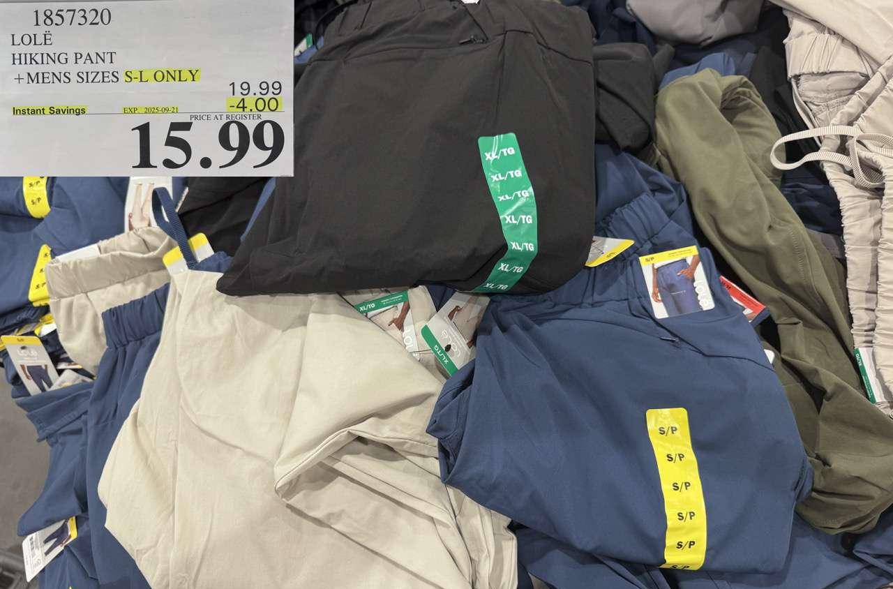 LOLE HIKING PANT MENS SIZES S-XXL at Costco