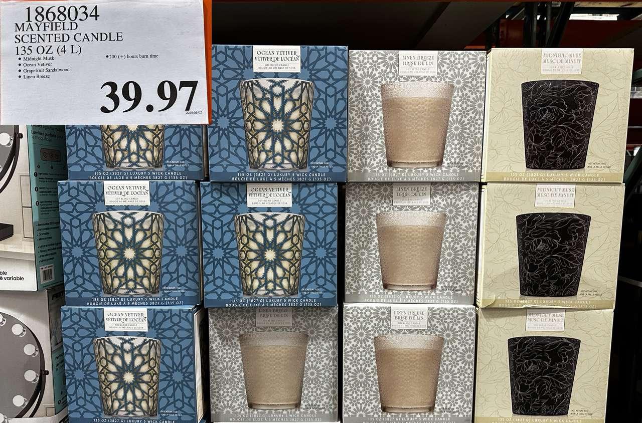 MAYFIELD SCENTED CANDLE 135 OZ (4L) at Costco