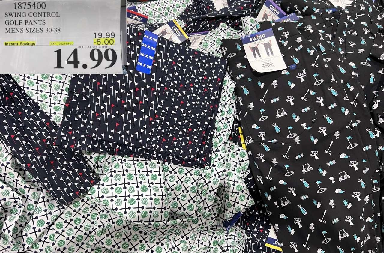 SWING CONTROL GOLF PANTS MENS SIZES 30-38 at Costco