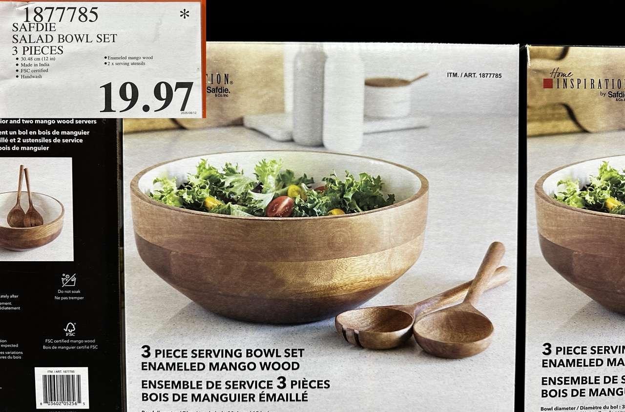 SAFDIE MANGO WOOD SALAD SET 3 PIECES at Costco