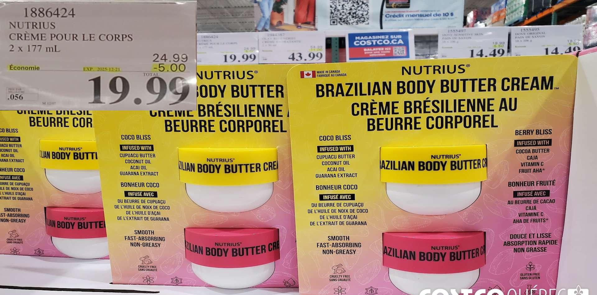 NUTRIUS CREME CORPS BREZILIEN M 5/25 at Costco