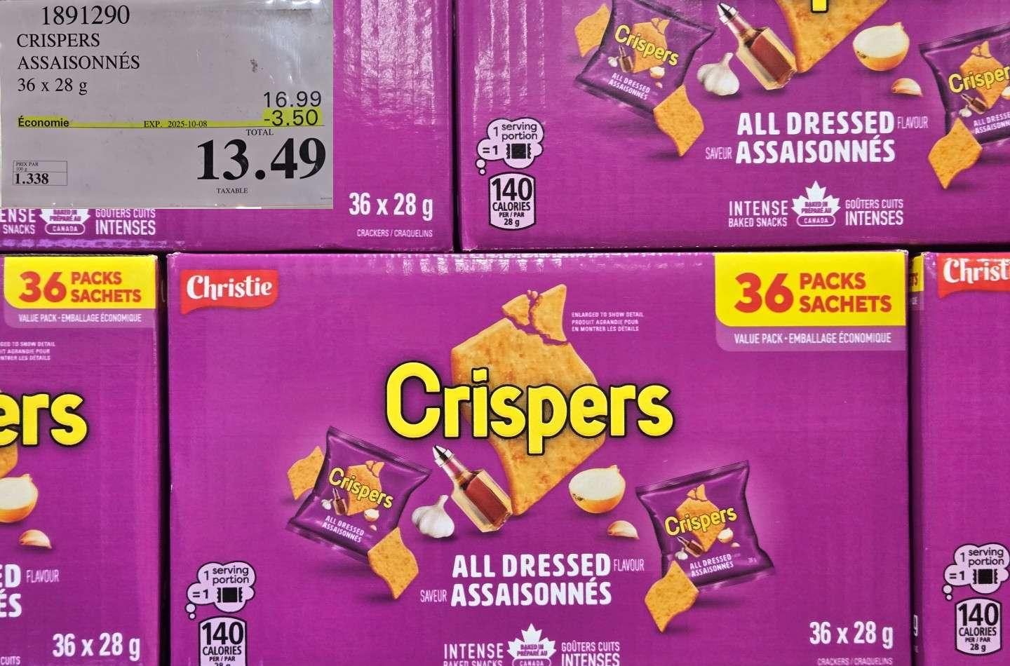 CRISPERS ASSAISONNES 36 x 28 g at Costco