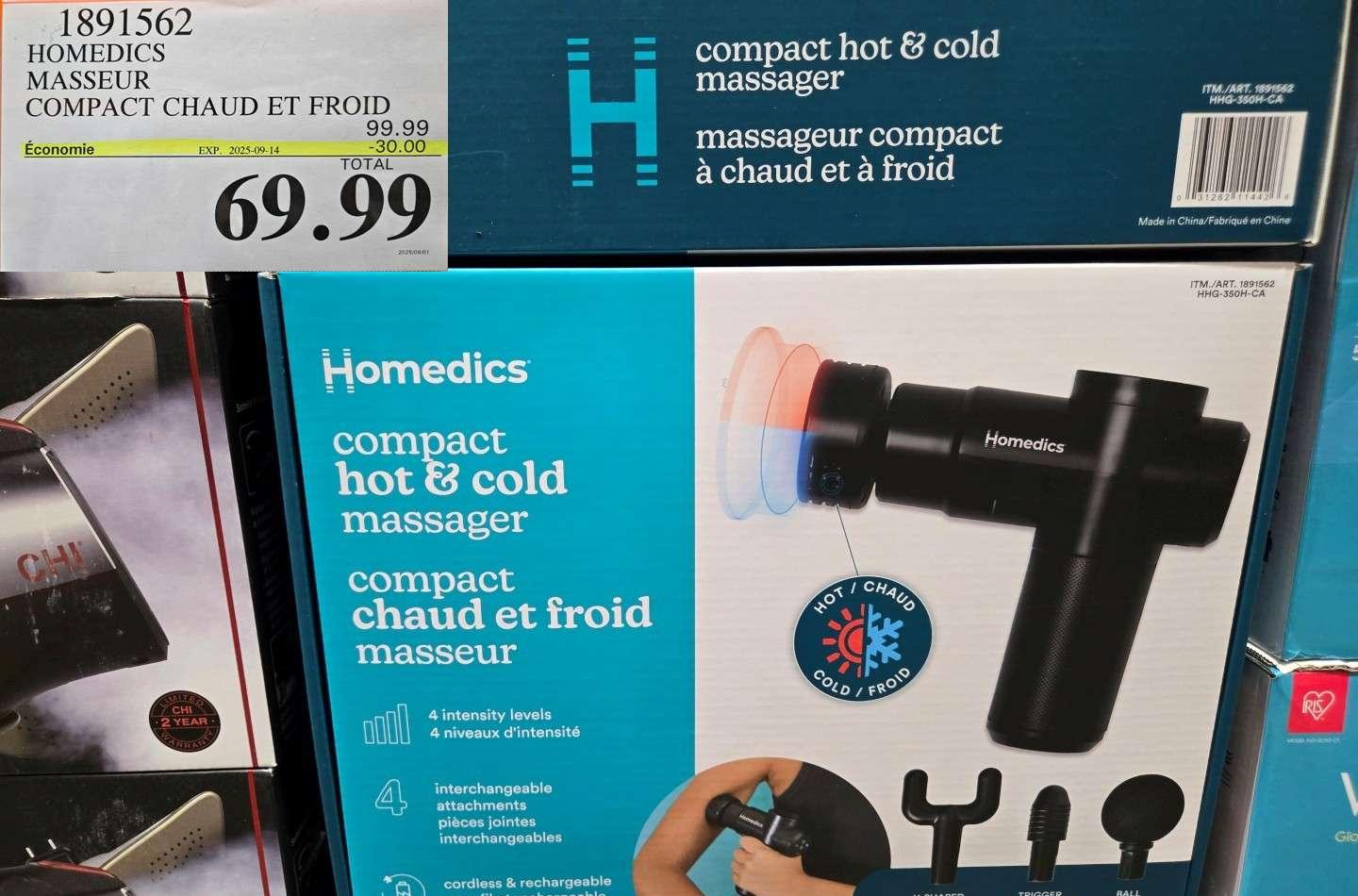 HOMEDICS MASSEUR COMPACT CHAUD ET FROID at Costco