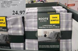 ROOTS COTTON SHEETS TWIN 4PC at Costco