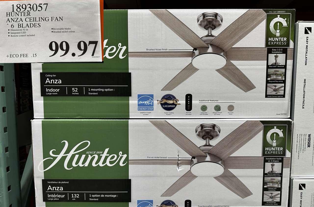 HUNTER ANZA CEILING FAN 6 BLADES at Costco