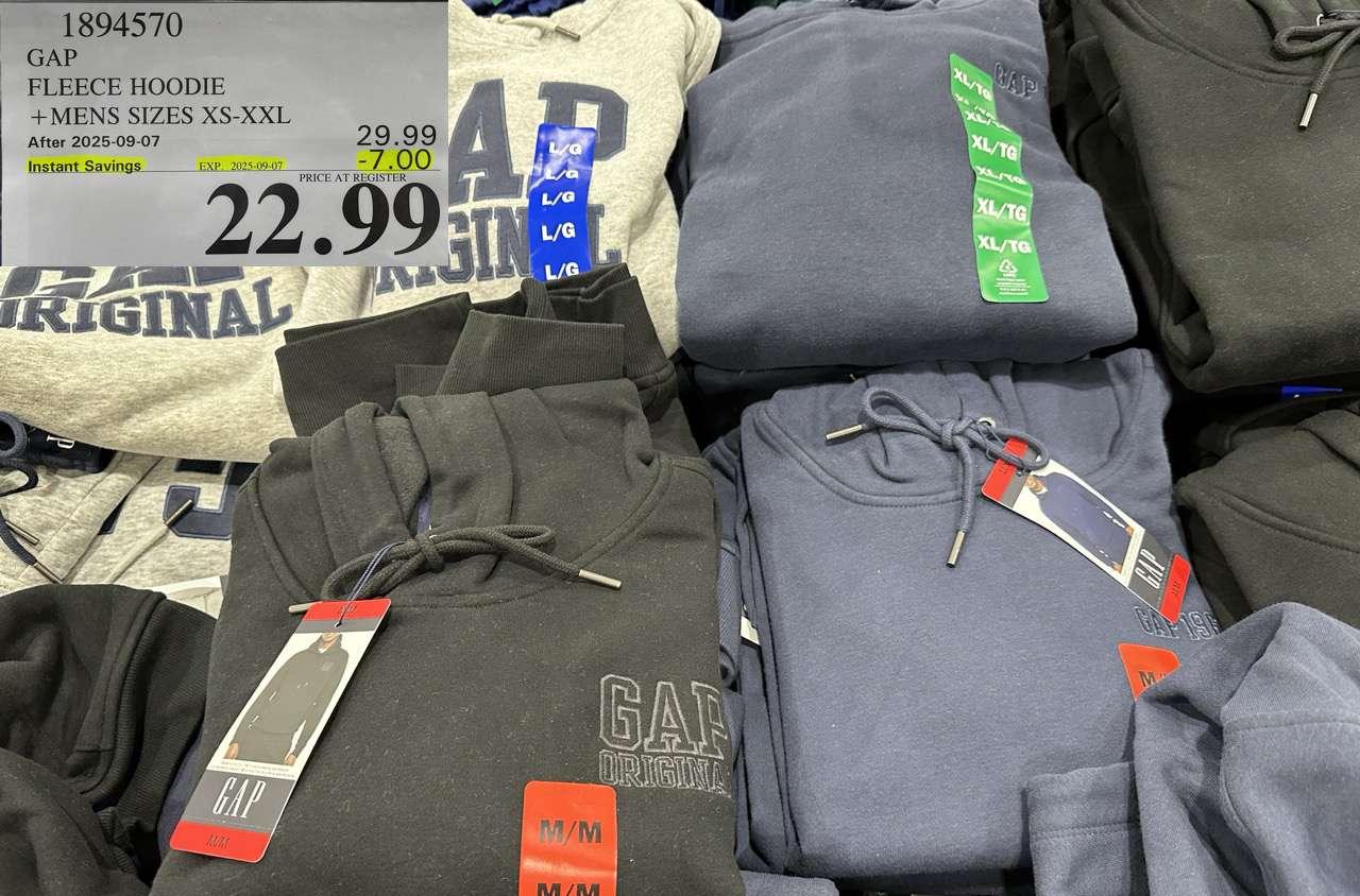GAP FLEECE HOODIE MENS SIZES XS-XXL at Costco