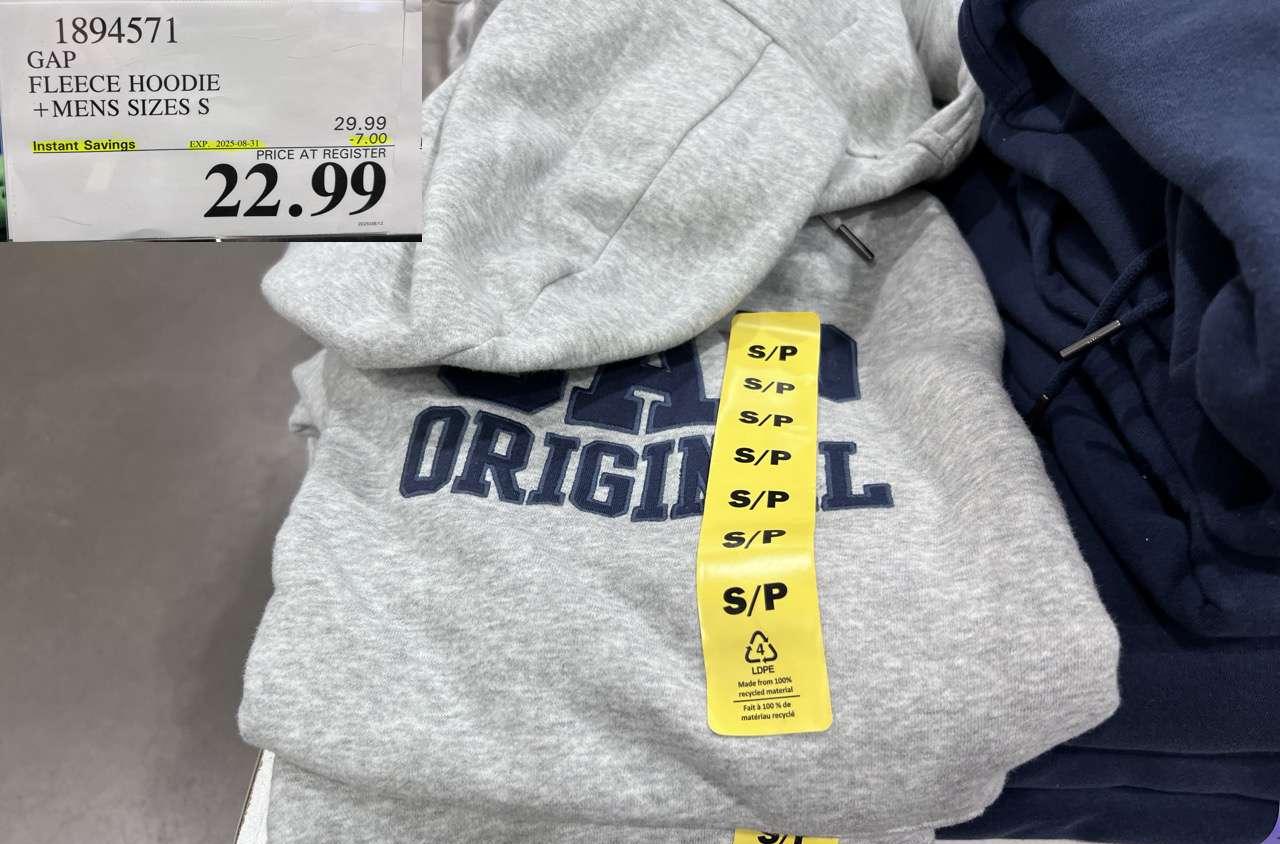 GAP FLEECE HOODIE MENS SIZES S at Costco