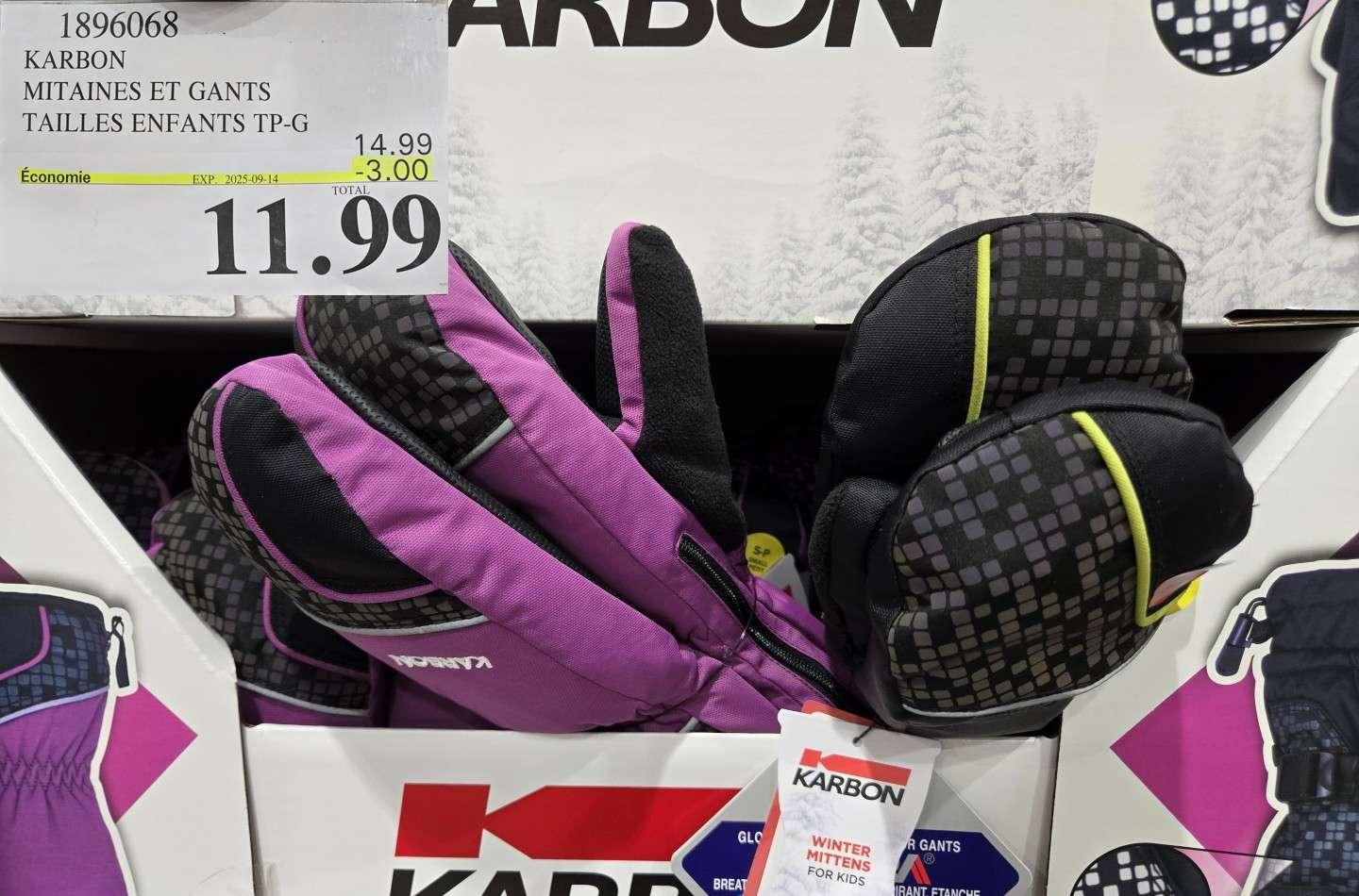 KARBON MITAINES ET GANTS TAILLES ENFANTS TP-G at Costco
