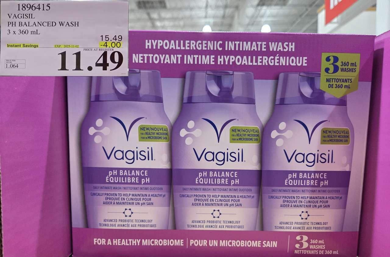 VAGISIL PH BALANCED WASH 3 X 360ML at Costco