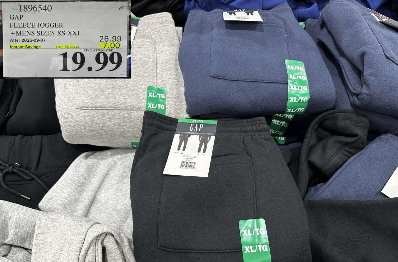 GAP FLEECE JOGGER MENS SIZES XS-XXL at Costco