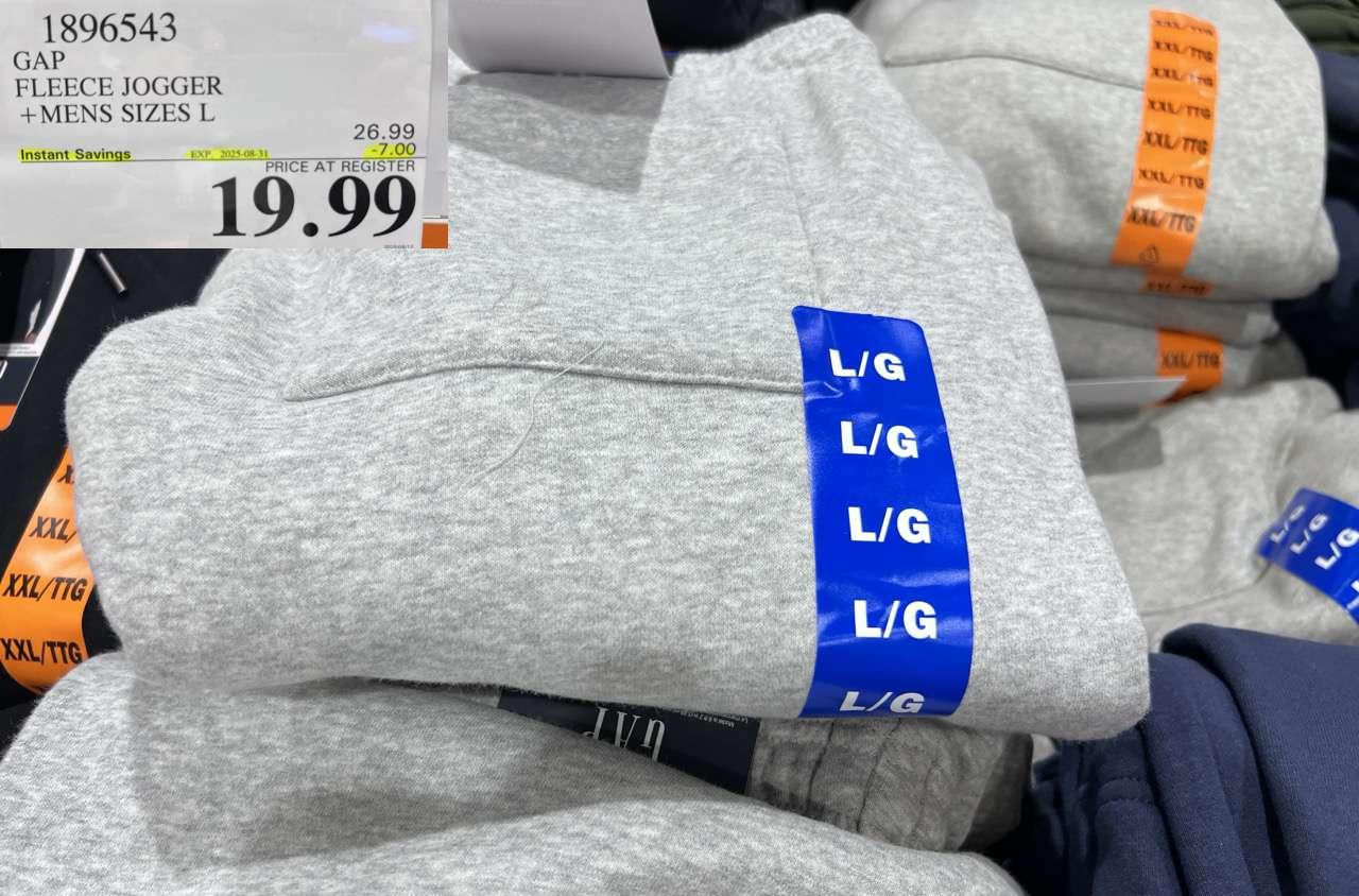 GAP FLEECE JOGGER MENS SIZES L at Costco