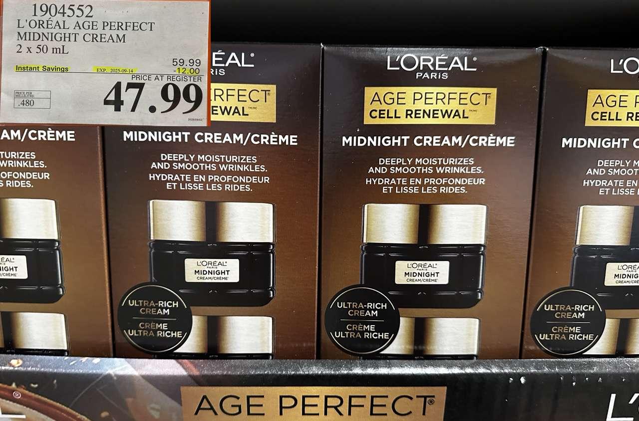 L'OREAL AGE PERFECT MIDNIGHT CREAM 2 X 50ML at Costco