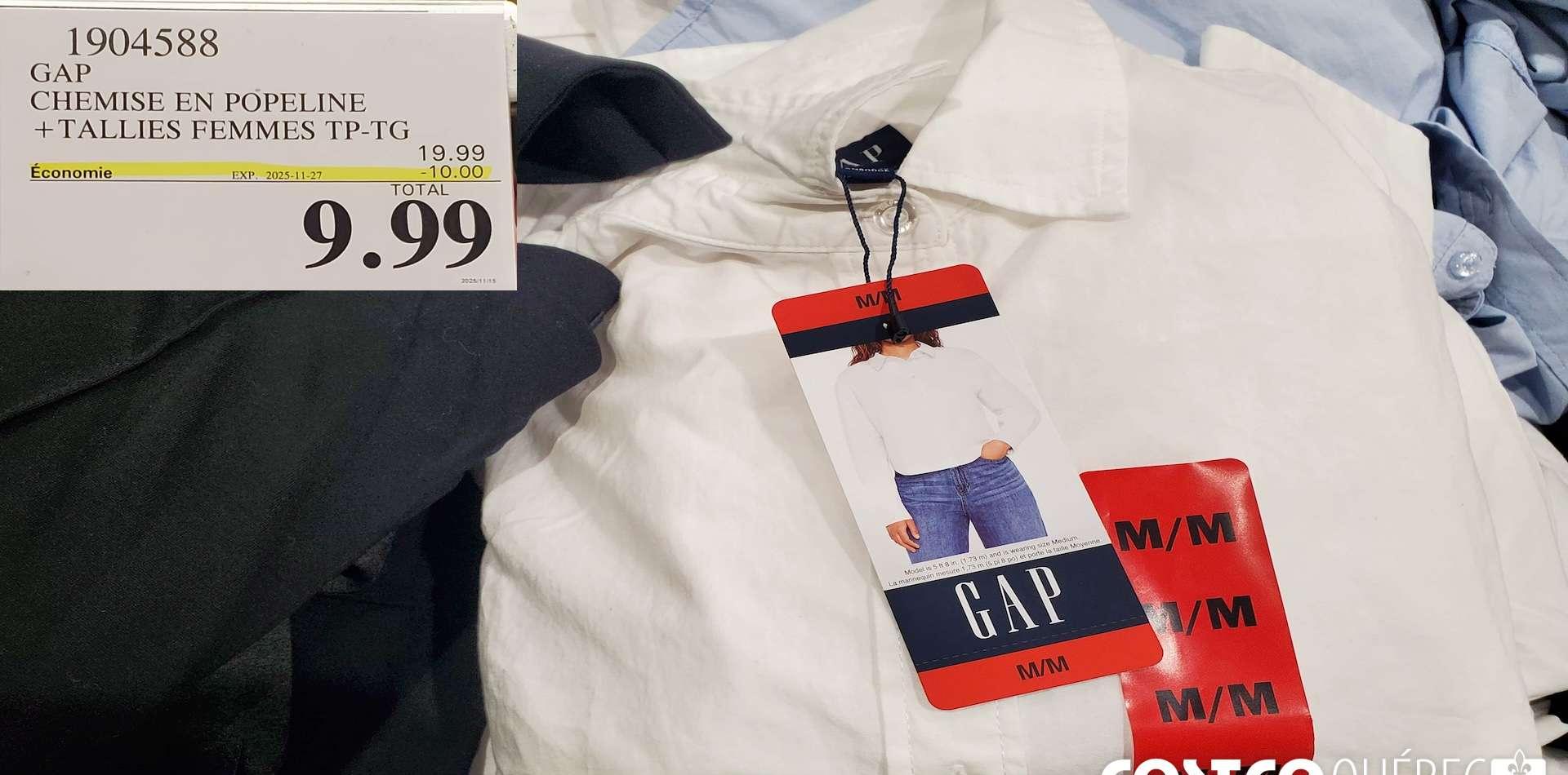 GAP CHEMISE EN POPELINE TAILLES FEMMES TP-TG at Costco