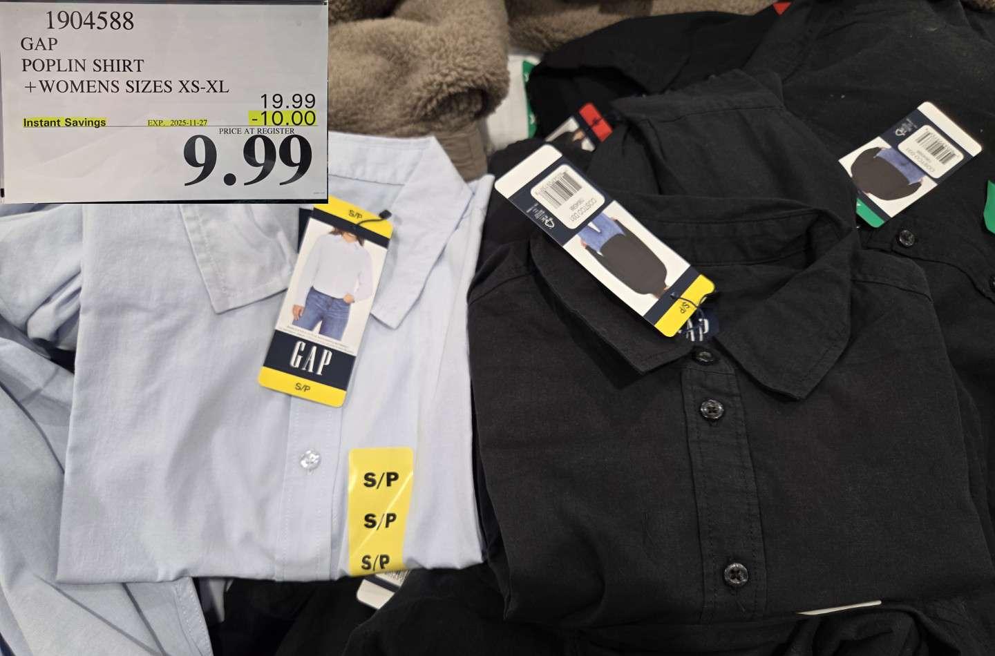 GAP CROPPED POPLIN SHIRT WOMENS SIZES XS-XL - Costco Canada deal - Save $10.00 - Clothing and Accessories