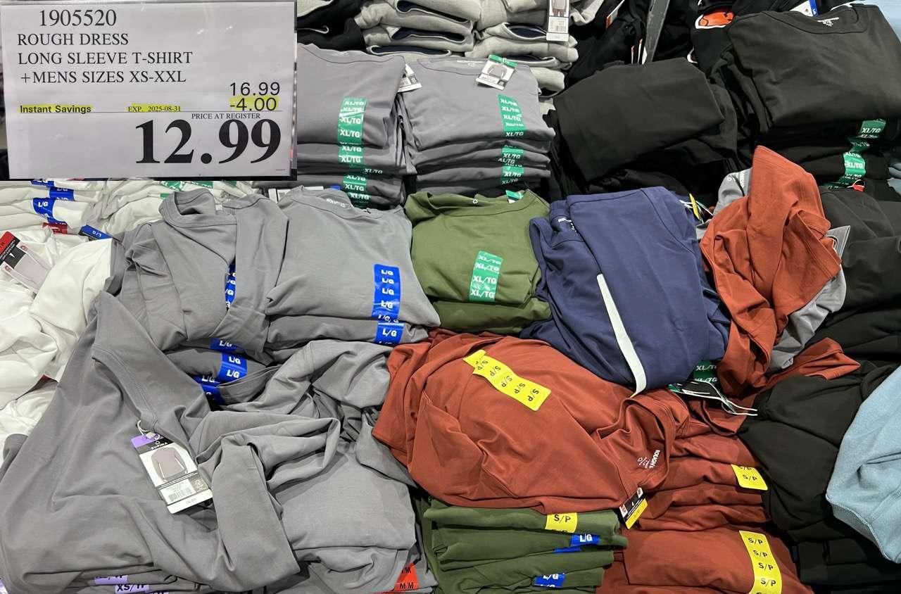 ROUGH DRESS LONG SLEEVE T-SHIRT MENS SIZES XS-XXL at Costco