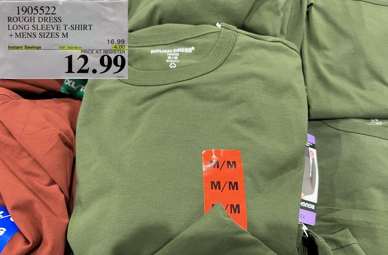 ROUGH DRESS LONG SLEEVE T-SHIRT MENS SIZES M at Costco