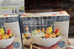 OVER & BACK BISTRO DIAMOND BOWLS 4 PACK at Costco