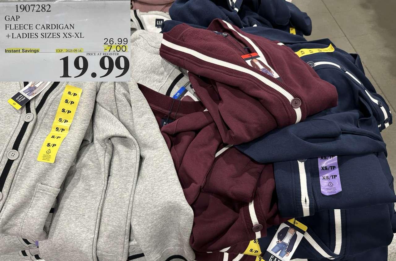 GAP FLEECE CARDIGAN +LADIES SIZES XS-XL at Costco