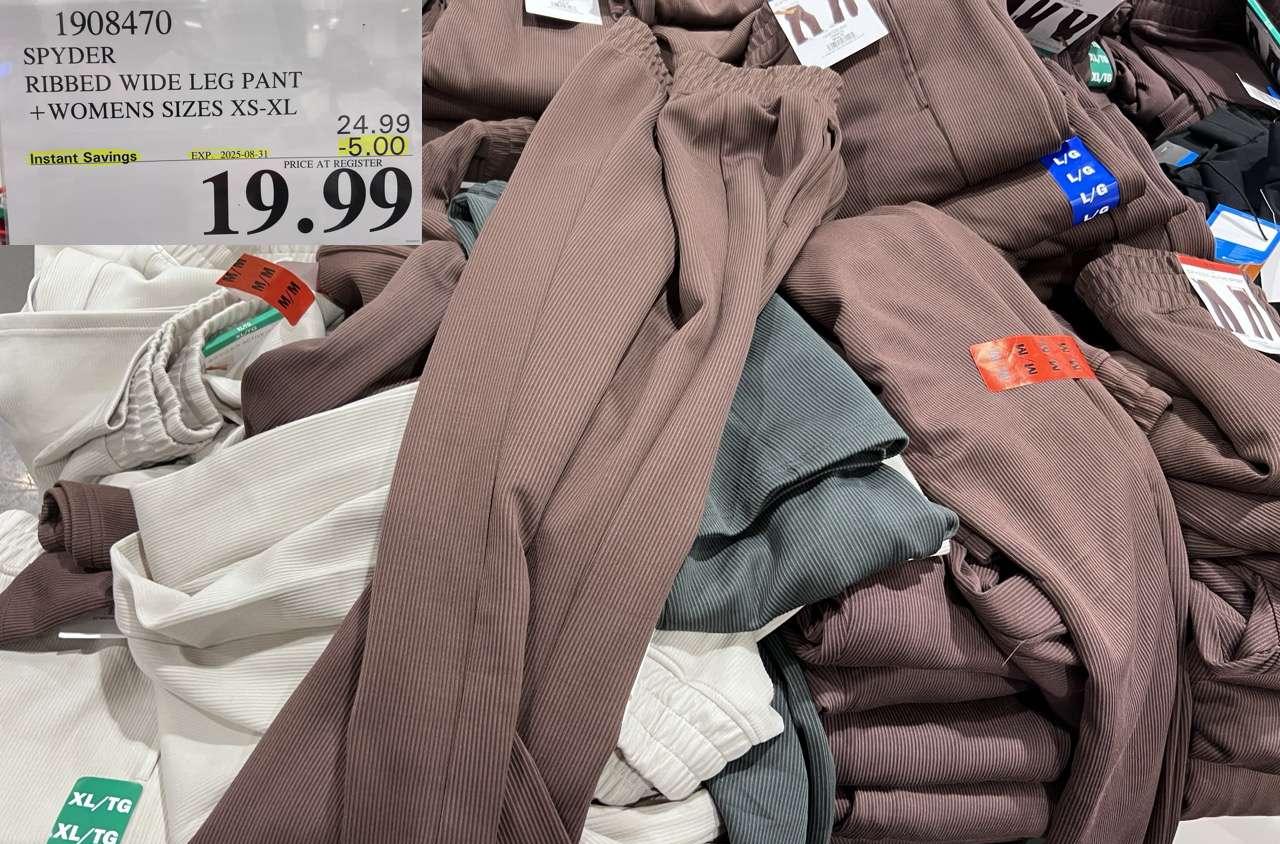 SPYDER RIBBED WIDE LEG PANT WOMENS SIZES XS-XL at Costco