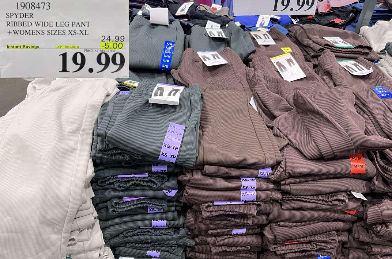 SPYDER RIBBED WIDE LEG PANT WOMENS SIZES XS-XL at Costco