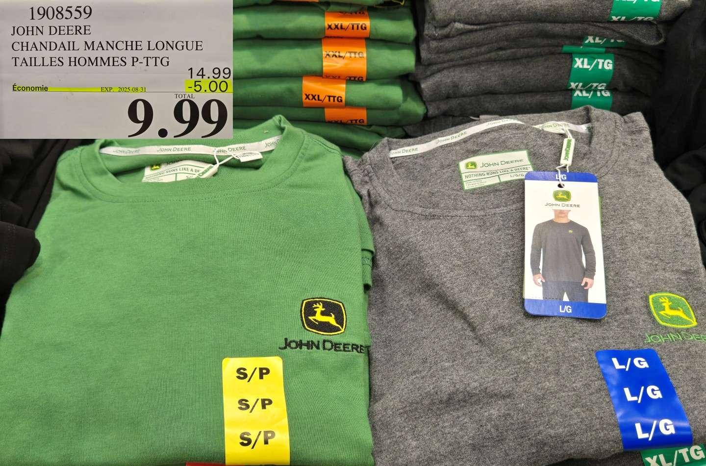JOHN DEERE CHANDAIL MANCHE LONGUE TAILLES HOMMES P-TTG at Costco