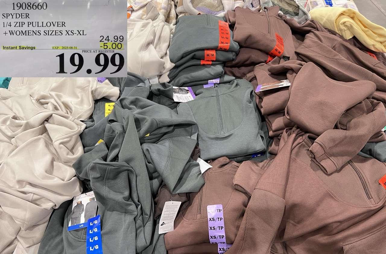 SPYDER 1/4 ZIP PULLOVER WOMENS SIZES XS-XL at Costco