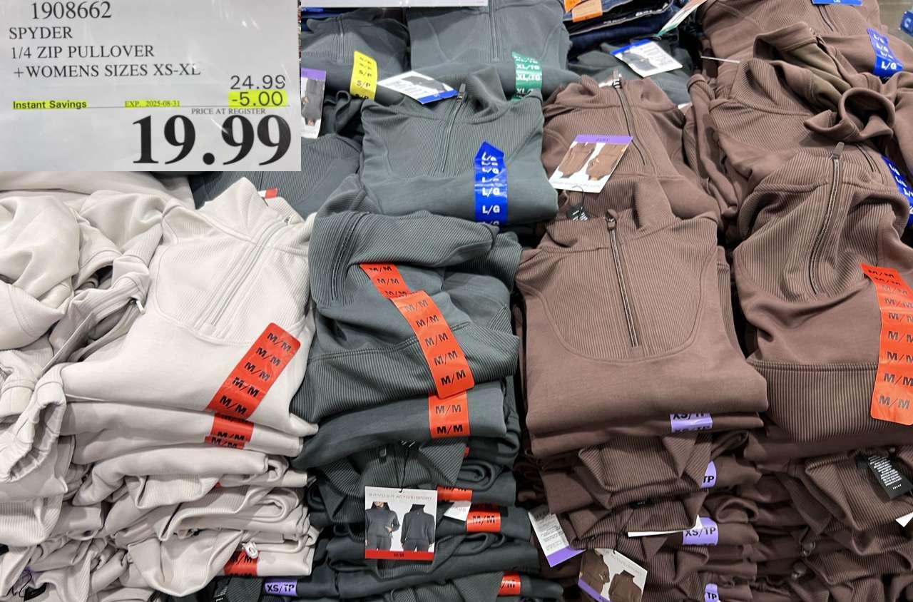 SPYDER 1/4 ZIP PULLOVER WOMENS SIZES XS-XXL at Costco