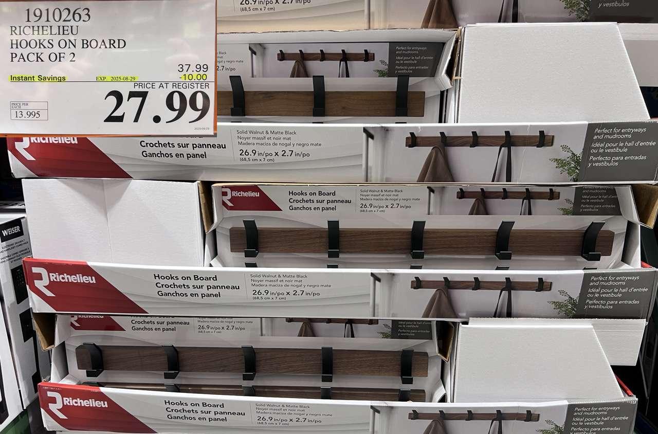 RICHELIEU HOOKS ON BOARD PACK OF 2 at Costco